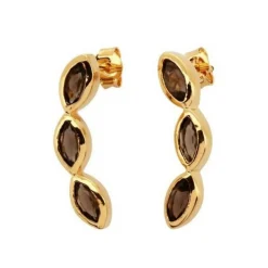 Kosma Paris Boucles D'Oreilles<Boucles d'oreilles Kosma Kira BES22978-SQS - Métal Doré Jaune & Quartz Fumé Femme Marron