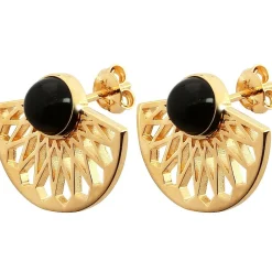 Kosma Paris Boucles D'Oreilles<Boucles d'oreilles - Collection Mia & Onyx Noir Doré