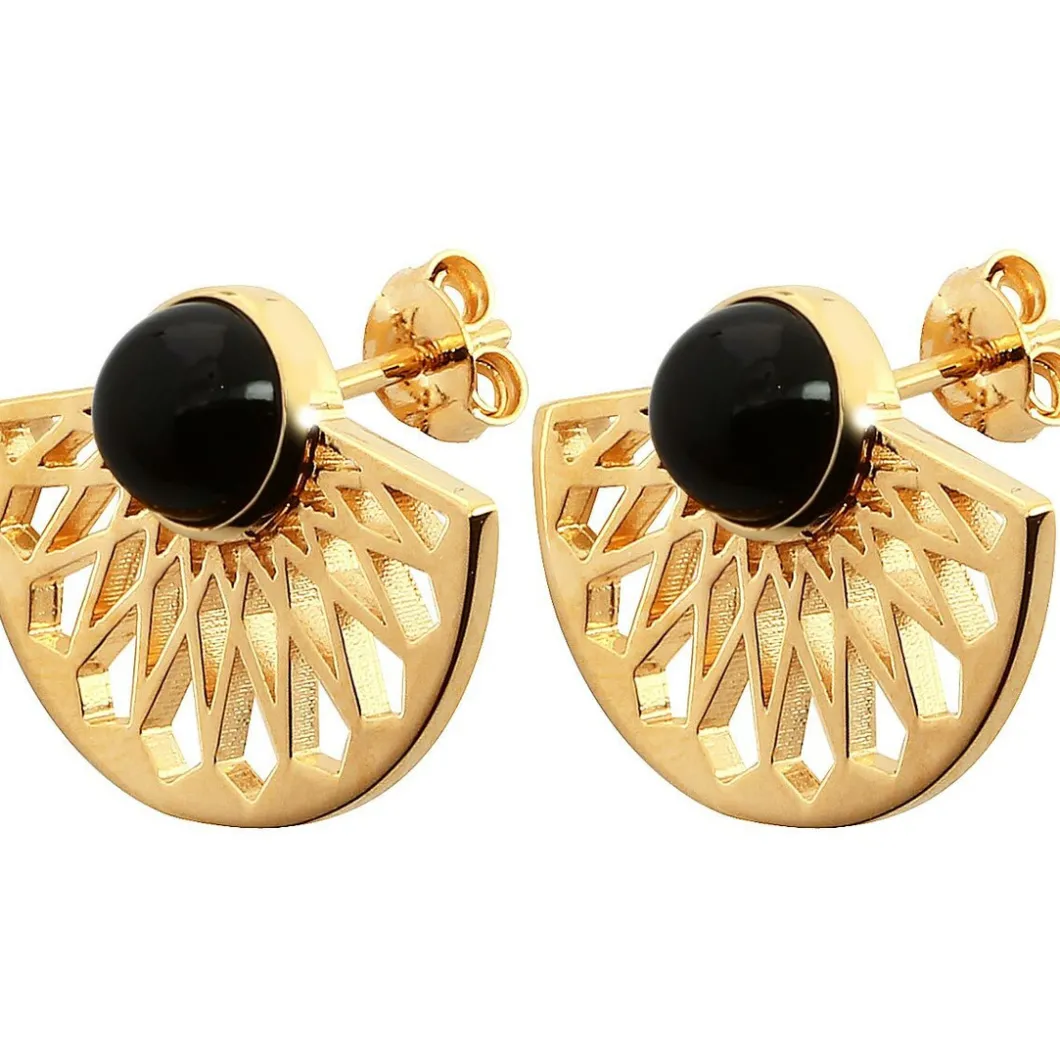 Kosma Paris Boucles D'Oreilles<Boucles d'oreilles - Collection Mia & Onyx Noir Doré