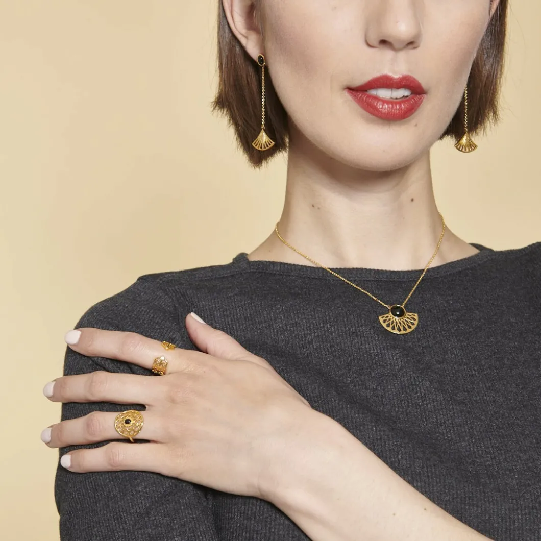 Kosma Paris Boucles D'Oreilles<Boucles d'oreilles - Collection Arielle & Onyx Noir Doré