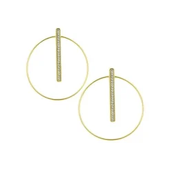 Les Interchangeables Boucles D'Oreilles<Boucles d'oreilles A54286 - Créoles Barette Strassé GM Or Jaune Cristal