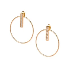 Les Interchangeables Boucles D'Oreilles<Boucles d'oreilles A54281 - Créoles Barette Strassé PM Or Rose Cristal