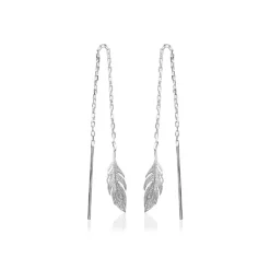 Maison de la Bijouterie Boucles D'Oreilles<Boucles d'oreilles Pendantes femme plume Argent W5YV600