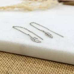 Maison de la Bijouterie Boucles D'Oreilles<Boucles d'oreilles Pendantes femme plume Argent W5YV600