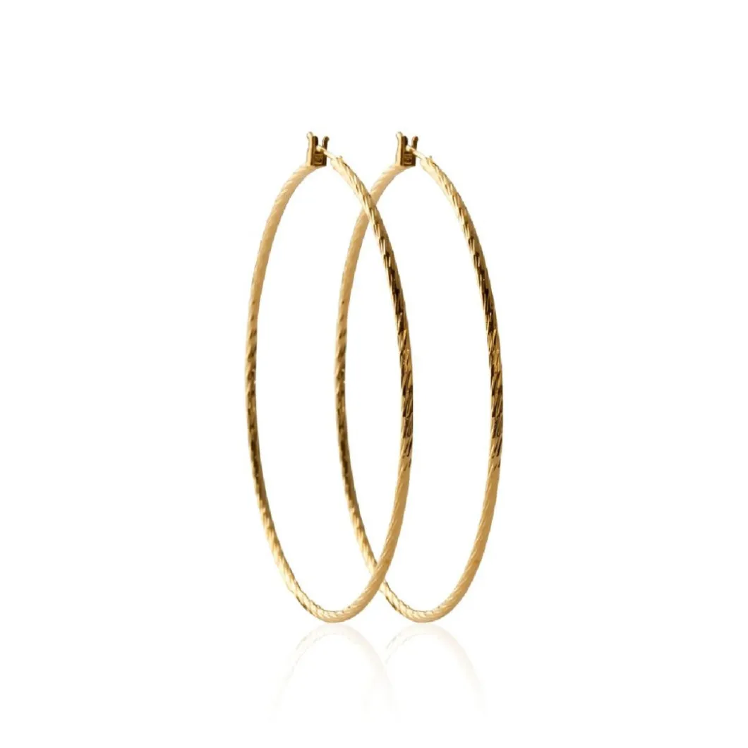 Maison de la Bijouterie Boucles D'Oreilles<Boucles d'oreilles plaqué or créoles 60mm Y6Z4U60