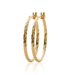 Maison de la Bijouterie Boucles D'Oreilles<Boucles d'oreilles plaqué or créoles torsadées 30mm Y6Z5Y30