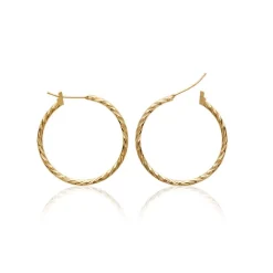 Maison de la Bijouterie Boucles D'Oreilles<Boucles d'oreilles plaqué or créoles torsadées 30mm Y6Z5Y30