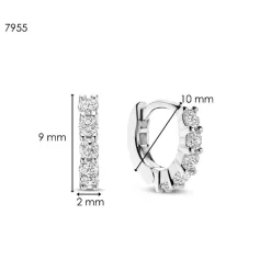 Ti Sento Boucles D'Oreilles<Boucles D'Oreilles - 7955ZI Rhodié Anneaux Et Pavage Argent