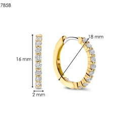 Ti Sento Boucles D'Oreilles<Boucles D'Oreilles - 7958ZY Argent Anneaux Et Pavage Doré