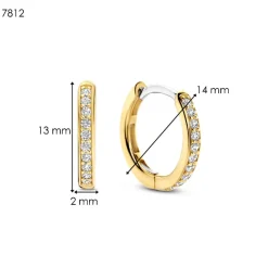 Ti Sento Boucles D'Oreilles<Boucles D'Oreilles - 7812ZY Argent Anneaux Et Pavage Doré