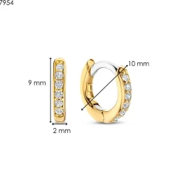 Ti Sento Boucles D'Oreilles<Boucles D'Oreilles - 7954ZY Argent Anneaux Et Pavage Doré