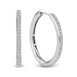 Ti Sento Boucles D'Oreilles<Boucles d'oreilles 7789ZI - Boucles d'oreilles Créoles ovale Argent Pavées