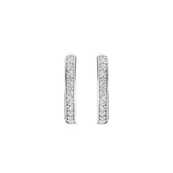 Ti Sento Boucles D'Oreilles<Boucles D'Oreilles - 7812ZI Rhodié Anneaux Et Pavage Argent