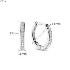 Ti Sento Boucles D'Oreilles<Boucles D'Oreilles - 7812ZI Rhodié Anneaux Et Pavage Argent