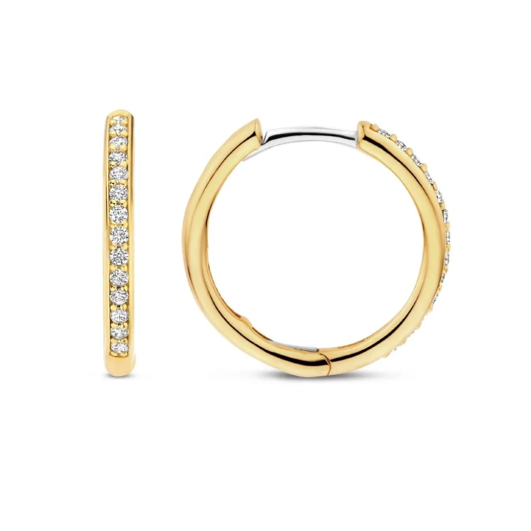 Ti Sento Boucles D'Oreilles<Boucles D'Oreilles - 7959ZY Argent Créoles Et Pavage Doré