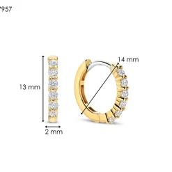 Ti Sento Boucles D'Oreilles<Boucles D'Oreilles - 7957ZY Argent Anneaux Et Pavage Doré