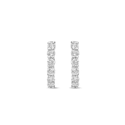 Ti Sento Boucles D'Oreilles<Boucles D'Oreilles - 7956ZI Rhodié Anneaux Et Pavage Argent