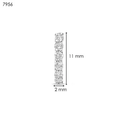 Ti Sento Boucles D'Oreilles<Boucles D'Oreilles - 7956ZI Rhodié Anneaux Et Pavage Argent