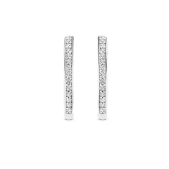 Ti Sento Boucles D'Oreilles<Boucles D'Oreilles - 7959ZI Rhodié Créoles Et Pavage Argent