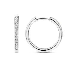 Ti Sento Boucles D'Oreilles<Boucles D'Oreilles - 7959ZI Rhodié Créoles Et Pavage Argent