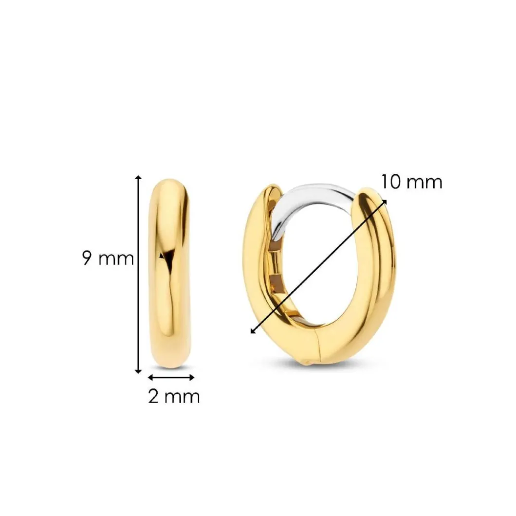 Ti Sento Boucles D'Oreilles<Boucles D'Oreilles - 7954YS Argent Anneaux Et Pavage Doré