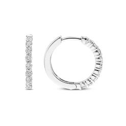 Ti Sento Boucles D'Oreilles<Boucles D'Oreilles - 7958ZI Rhodié Anneaux Et Pavage Argent