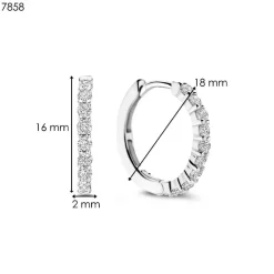 Ti Sento Boucles D'Oreilles<Boucles D'Oreilles - 7958ZI Rhodié Anneaux Et Pavage Argent