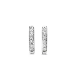 Ti Sento Boucles D'Oreilles<Boucles D'Oreilles - 7954ZI Rhodié Anneaux Et Pavage Argent