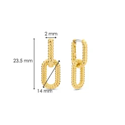 Ti Sento Boucles D'Oreilles<Boucles D'Oreilles - 7963SY Argent Doré Effet Tressé