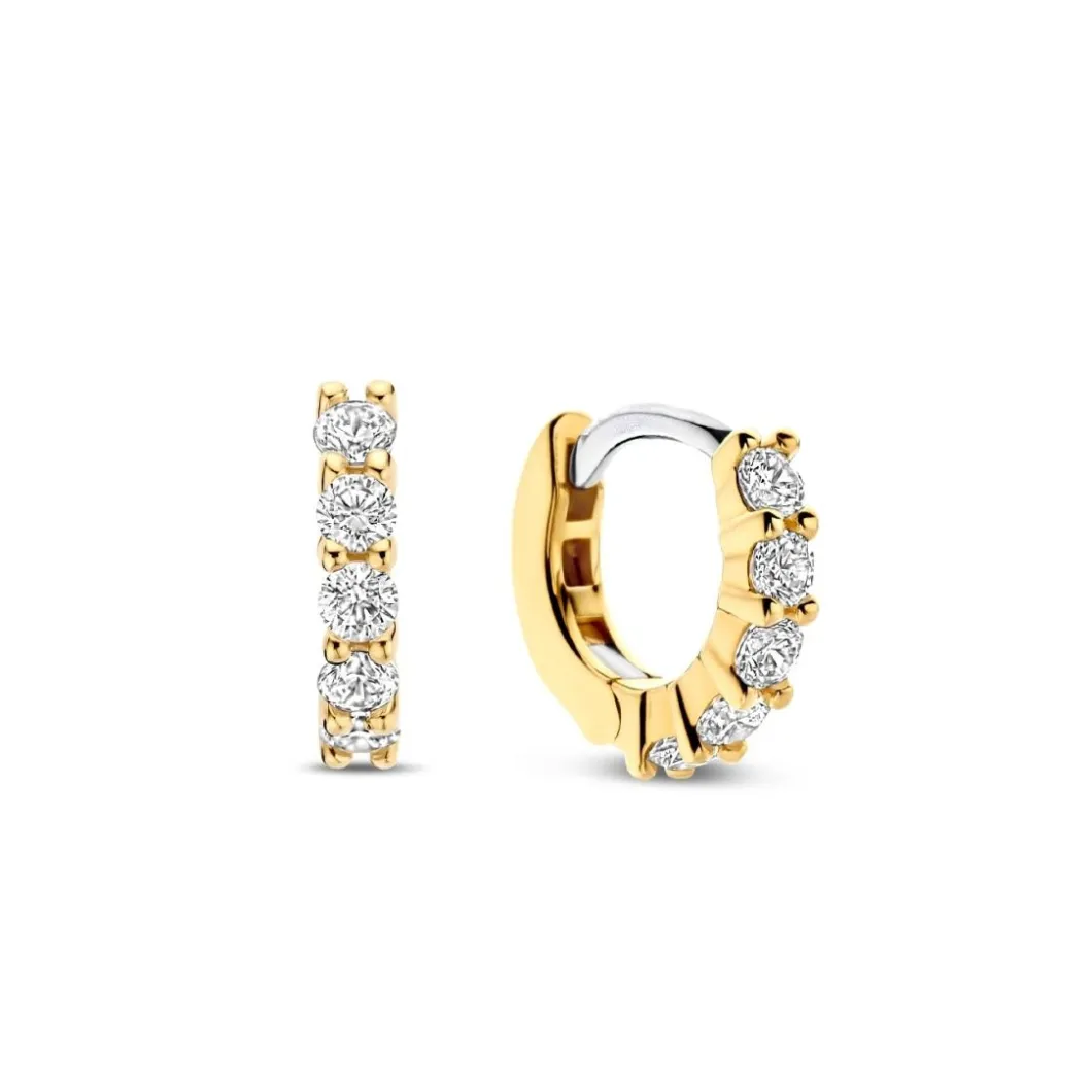 Ti Sento Boucles D'Oreilles<Boucles D'Oreilles - 7955ZY Argent Anneaux Et Pavage Doré