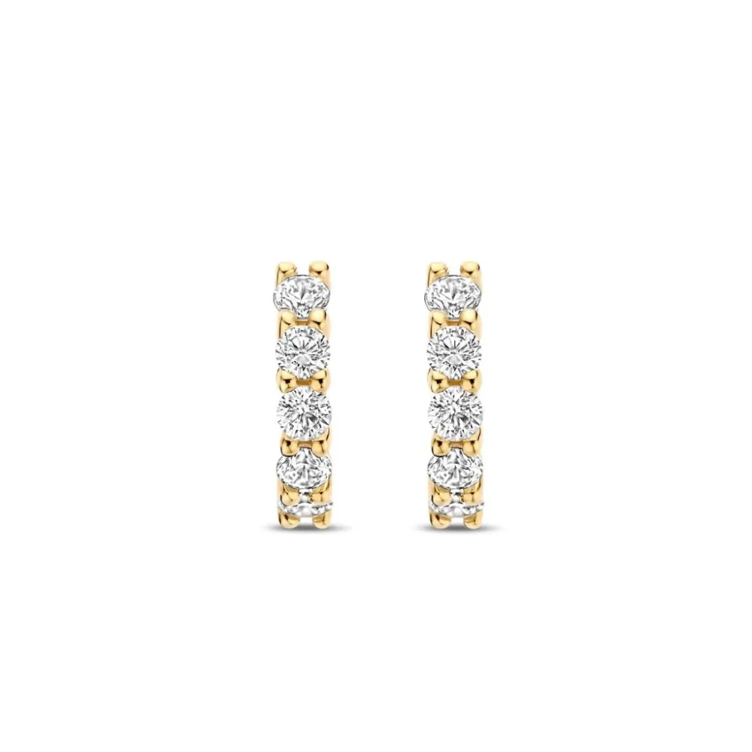 Ti Sento Boucles D'Oreilles<Boucles D'Oreilles - 7955ZY Argent Anneaux Et Pavage Doré