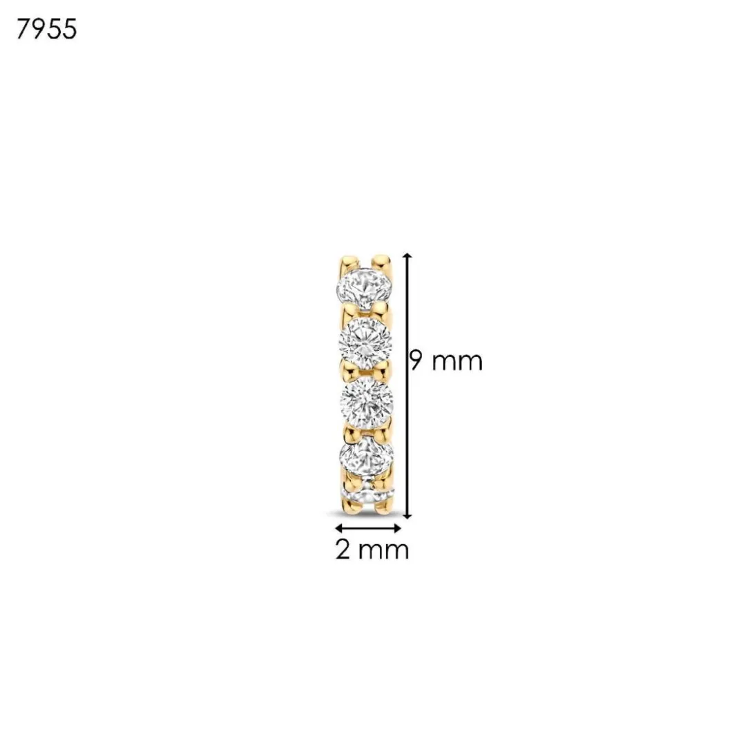 Ti Sento Boucles D'Oreilles<Boucles D'Oreilles - 7955ZY Argent Anneaux Et Pavage Doré