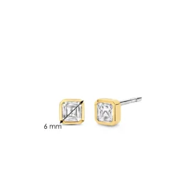 Ti Sento Boucles D'Oreilles<Boucles D'Oreilles - 7967ZY Argent Doré Et Oxydes Carrés