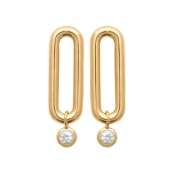 Maison de la Bijouterie Boucles D'Oreilles<Boucles oreilles ovales serti clos plaqué or Y5VWYZ0