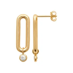 Maison de la Bijouterie Boucles D'Oreilles<Boucles oreilles ovales serti clos plaqué or Y5VWYZ0