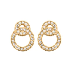Maison de la Bijouterie Boucles D'Oreilles<Boucles oreilles puces double ronds plaqué or Y5ZV4Z0