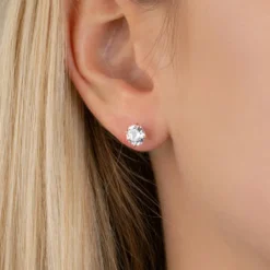 Maison de la Bijouterie Boucles D'Oreilles<Boucles oreilles puces plaqué or oxyde de zirconium 6mm Y5055Z06