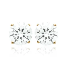 Maison de la Bijouterie Boucles D'Oreilles<Boucles oreilles puces plaqué or oxyde de zirconium 8mm Y5055Z0V