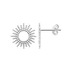 Maison de la Bijouterie Boucles D'Oreilles<Boucles oreilles puces soleil Argent W564V00