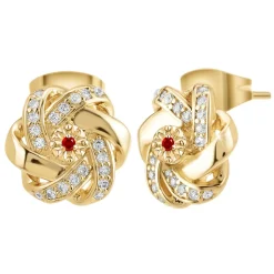 So Charm Bijoux Boucles D'Oreilles<Boucles Oreilles So Charm - BD2034-DORE-BO-RUBY - Boucles D'Oreilles Dorées Rouge