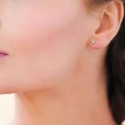 Maison de la Bijouterie Boucles D'Oreilles<Boucles oreilles solitaire plaqué or 2mm Y5ZZ5Z0Y