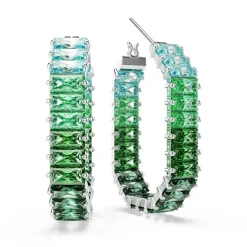 Swarovski Boucles D'Oreilles<Boucles oreilles Matrix Baguette - 5705787 Métal rhodié Vert