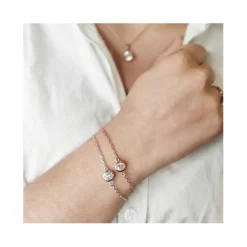 Myc-Paris Bracelets<Bracelet Birth Stone - Multicolore et Cristal DB0005_S_04+DB0005_RG_04 Blanc
