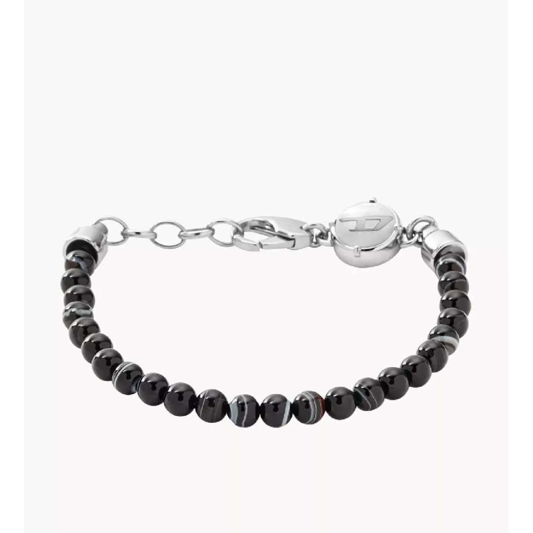Diesel Bijoux Bracelet<Bracelet Diesel DX0848040 - Bracelet Tresse Cuir Noir Homme