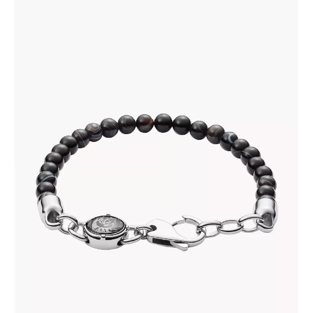 Diesel Bijoux Bracelet<Bracelet Diesel DX0848040 - Bracelet Tresse Cuir Noir Homme