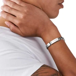 Diesel Bijoux Bracelet<Bracelet Diesel Stacked DX0966040 - Bracelet Gourmette Chromée