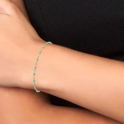 Angèle M Bijoux Bracelets<Bracelet Femme B2395-BLEU - Angèle M Doré