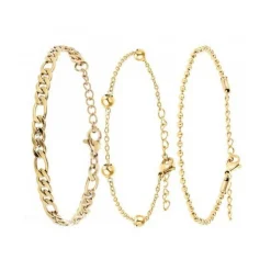 Angèle M Bijoux Bracelets<Bracelet Femme B2371-DORE+B2384-DORE+B2386-DORE