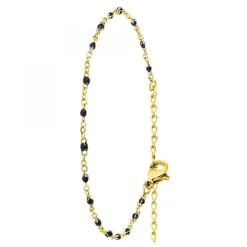 Angèle M Bijoux Bracelets<Bracelet Femme B2395-NOIR Doré