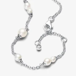 Pandora Bracelets<Bracelet femme en argent sterling avec perle et zircone Timeless